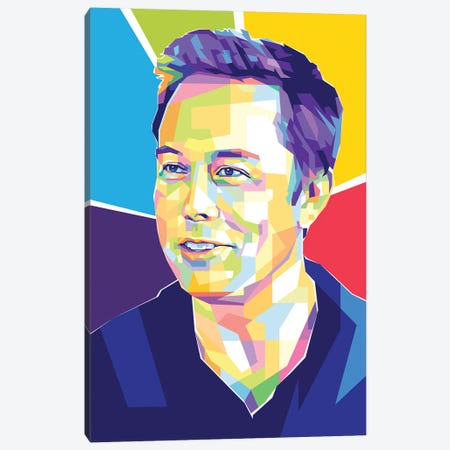 Elon Musk Canvas Print #DYB232} by Dayat Banggai Canvas Wall Art