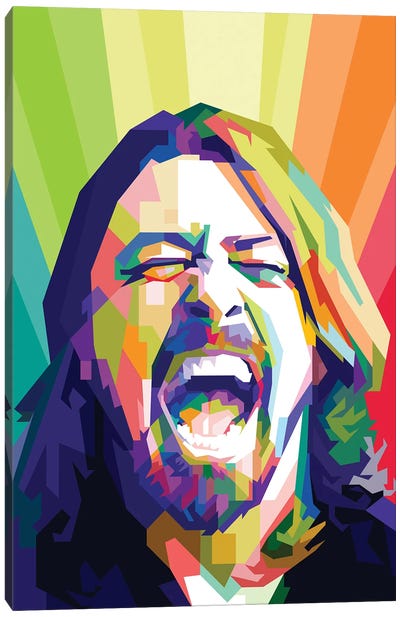 Dave Grohl I Canvas Art Print - Large Colorful Accents