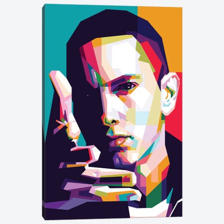 Eminem Canvas Print #DYB29} by Dayat Banggai Canvas Wall Art