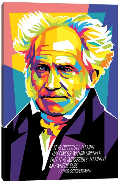 Arthur Schopenhauer Quotes Canvas Art Print - Literature Art