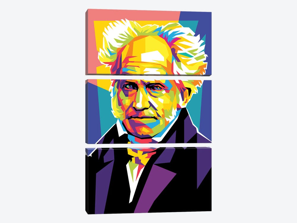 Arthur Schopenhauer by Dayat Banggai 3-piece Canvas Wall Art