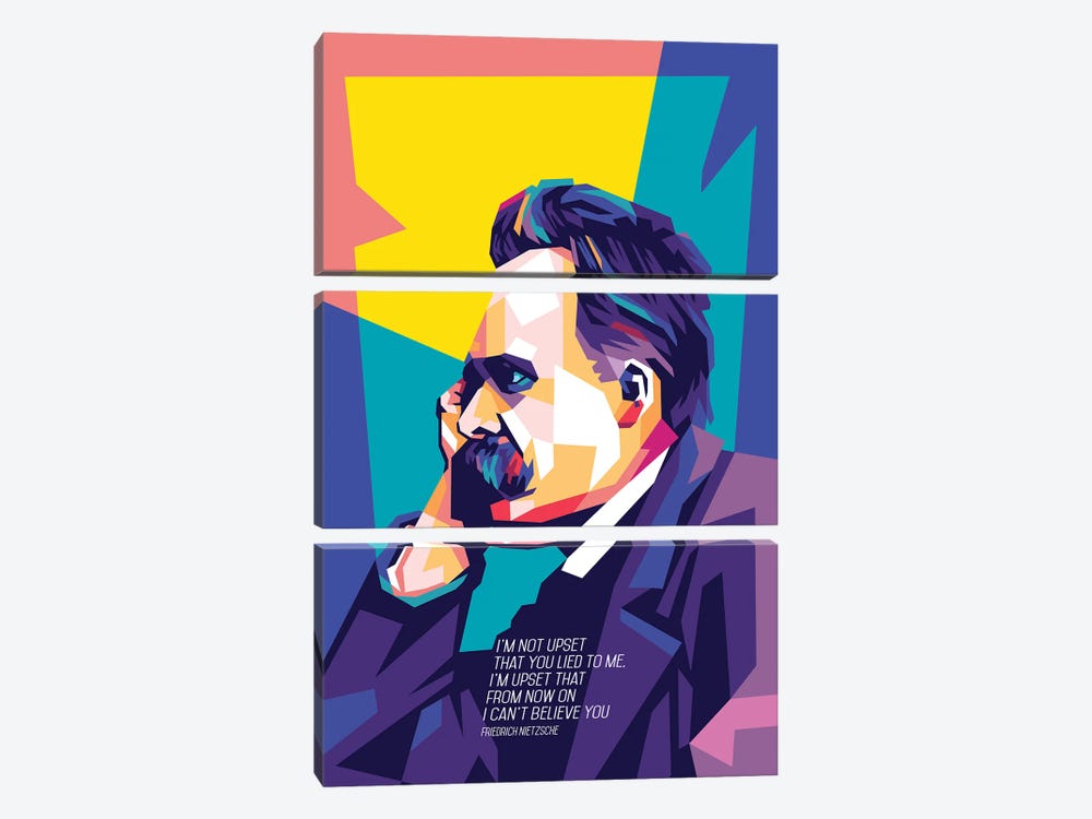 Friedrich Nietzsche Quotes by Dayat Banggai 3-piece Canvas Art Print