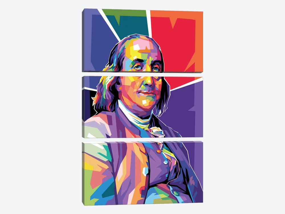 Benjamin Franklin by Dayat Banggai 3-piece Canvas Art