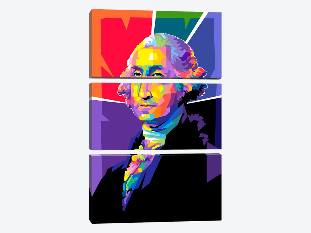 George Washington by Dayat Banggai 3-piece Canvas Artwork