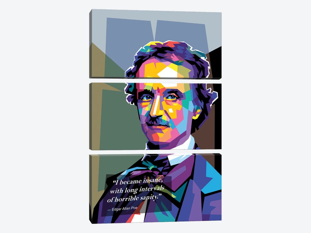 Edgar Allan Poe by Dayat Banggai 3-piece Art Print