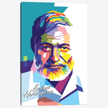 Ernest Hemingway Canvas Print #DYB378} by Dayat Banggai Canvas Print
