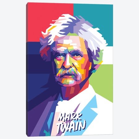 Mark Twain Canvas Print #DYB379} by Dayat Banggai Art Print