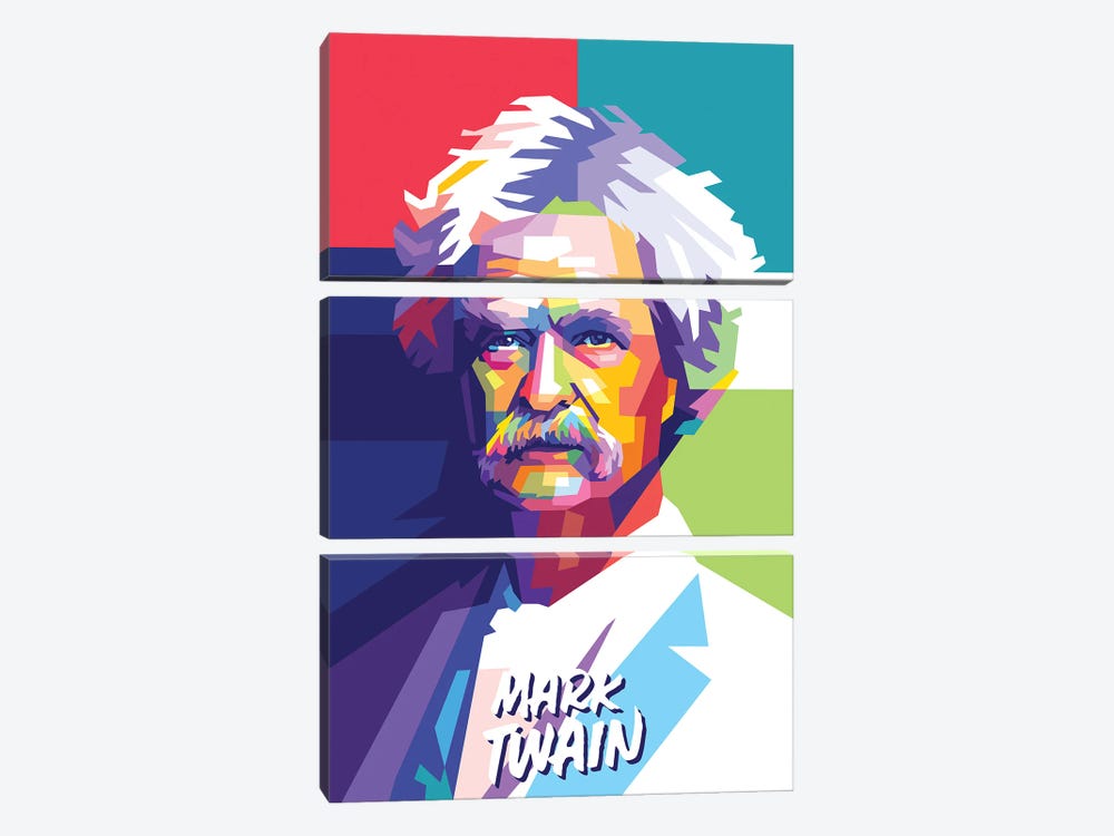 Mark Twain by Dayat Banggai 3-piece Canvas Print