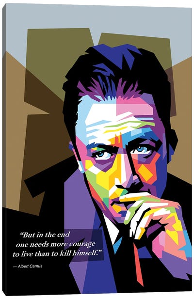 Albert Camus Quote Canvas Art Print - Author & Journalist Art
