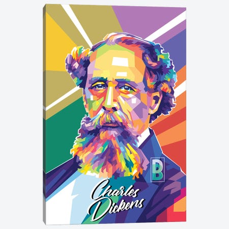 Charles Dickens Canvas Print #DYB381} by Dayat Banggai Canvas Art