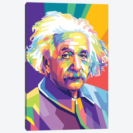 Albert Einstein Canvas Print #DYB3} by Dayat Banggai Canvas Art Print