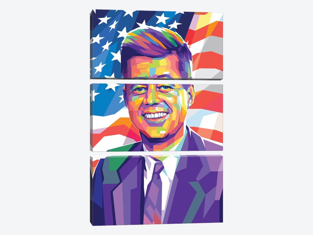 John Fitzgerald Kennedy by Dayat Banggai 3-piece Art Print