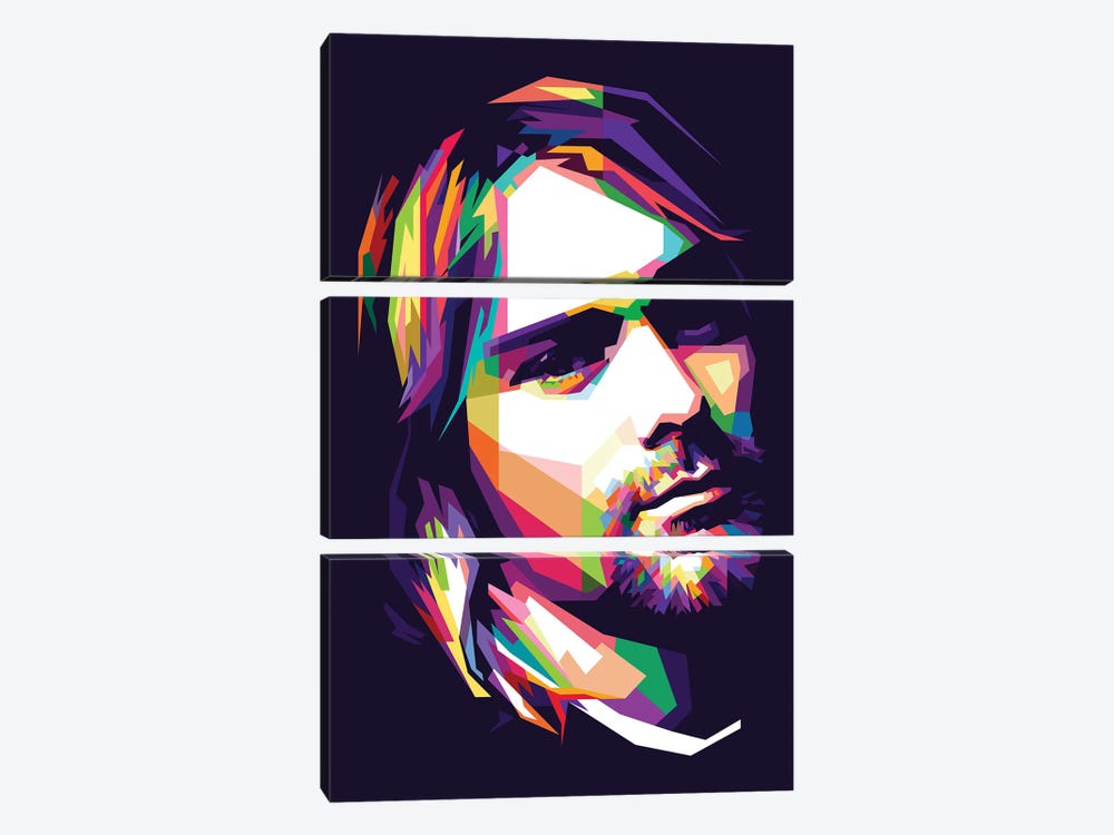 Kurt Cobain by Dayat Banggai 3-piece Canvas Print