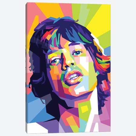 Mick Jagger Canvas Print #DYB54} by Dayat Banggai Canvas Artwork