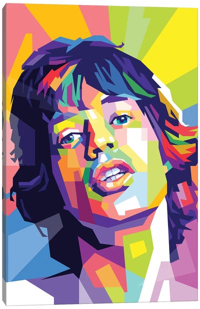 Mick Jagger Canvas Art Print - Dayat Banggai