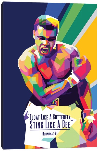 Muhammad Ali Quotes Canvas Art Print - Male Portrait Art