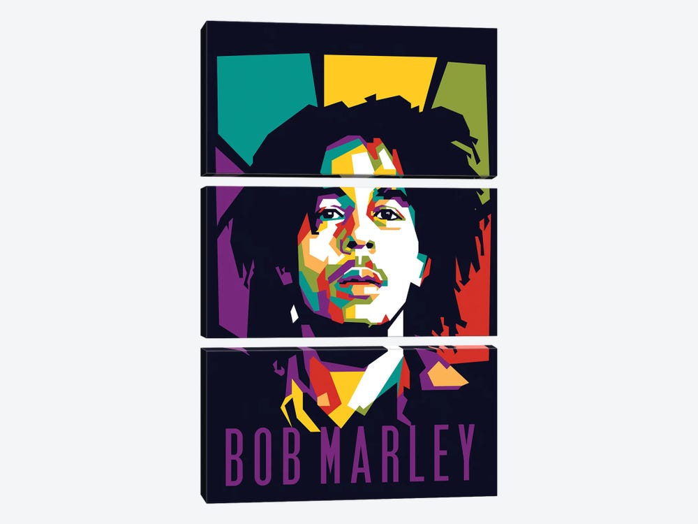 Reggae King Bob Marley by Dayat Banggai 3-piece Canvas Wall Art
