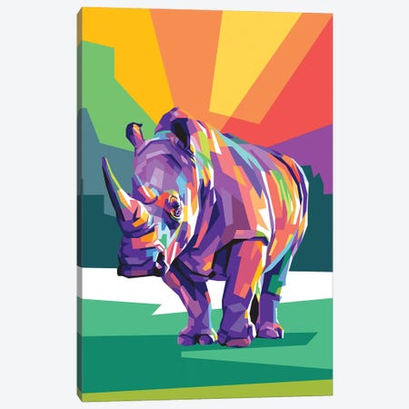Rhino Canvas Print #DYB59} by Dayat Banggai Canvas Print