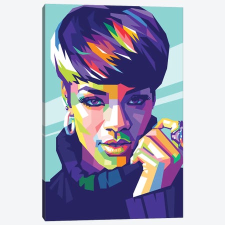 Rihanna Canvas Print #DYB60} by Dayat Banggai Canvas Art