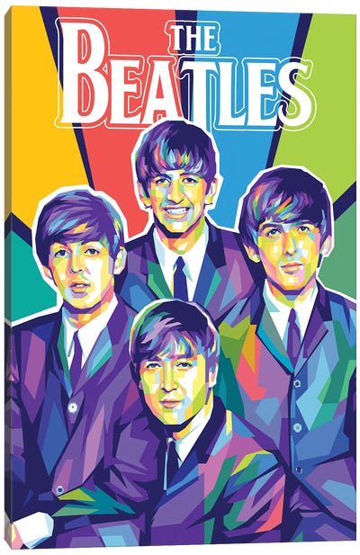 The Beatles I Canvas Art Print - Large Colorful Accents