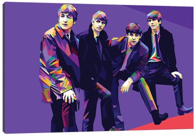 The Beatles II Canvas Art Print - Sixties Nostalgia Art