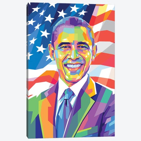 Barack Obama Canvas Print #DYB6} by Dayat Banggai Canvas Wall Art