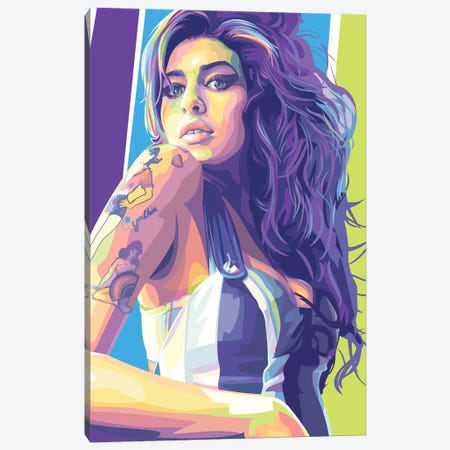 Amy Winehouse Canvas Print #DYB83} by Dayat Banggai Canvas Wall Art