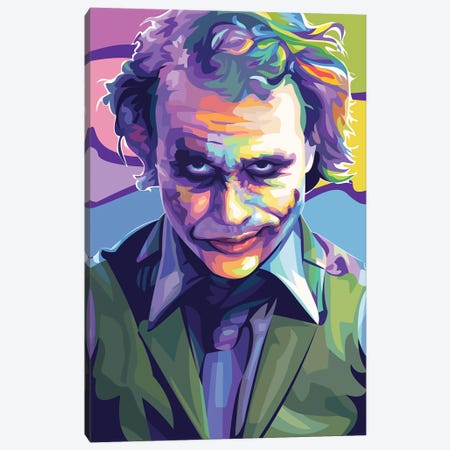 Heath Ledger Joker Canvas Print #DYB91} by Dayat Banggai Canvas Art Print