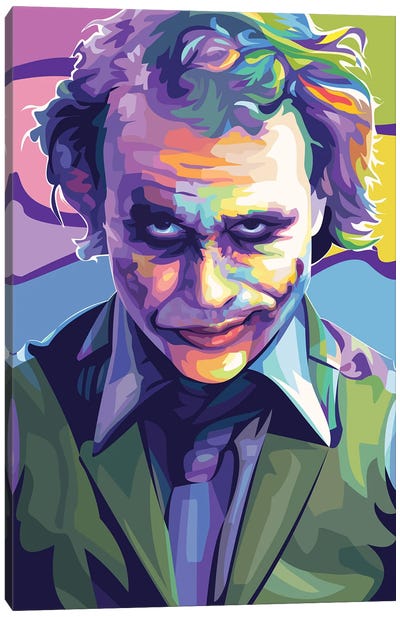 Heath Ledger Joker Canvas Art Print - Villain Art