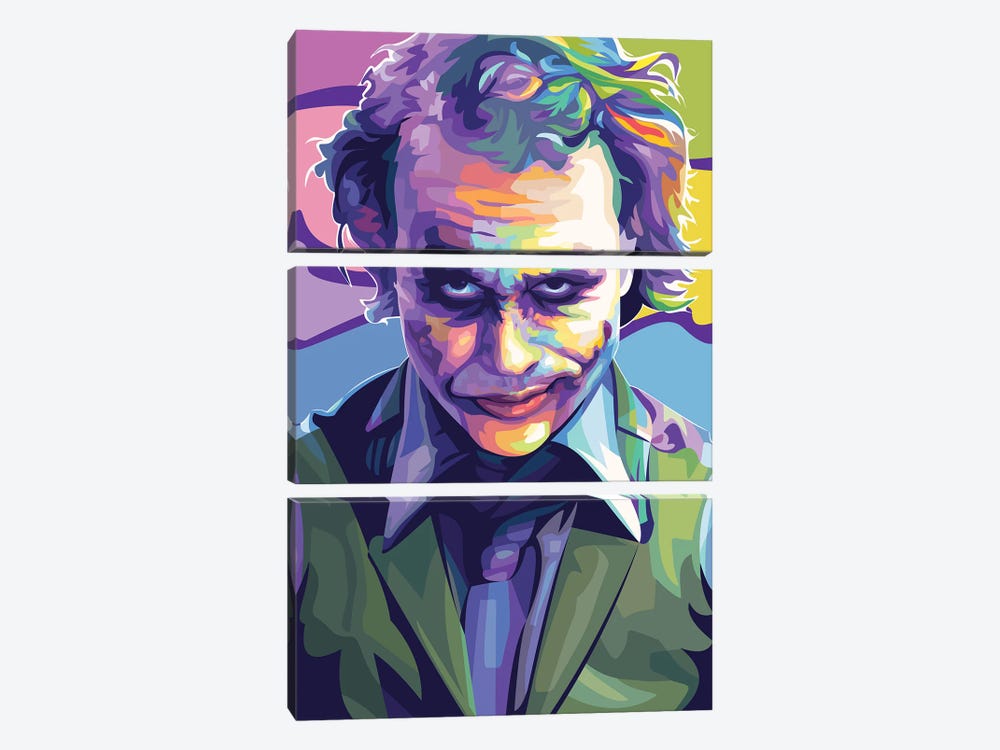 Heath Ledger Joker by Dayat Banggai 3-piece Art Print