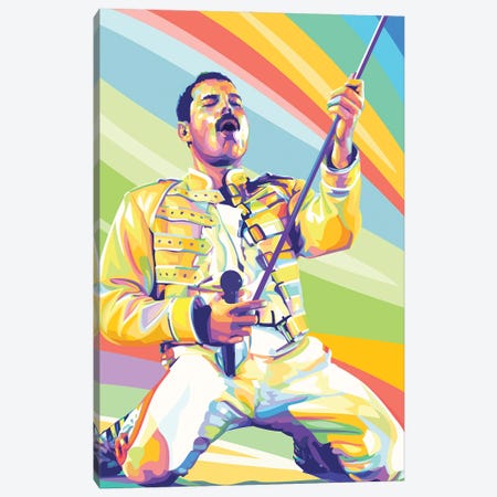 Freddie Mercury on Stage Canvas Print #DYB92} by Dayat Banggai Art Print