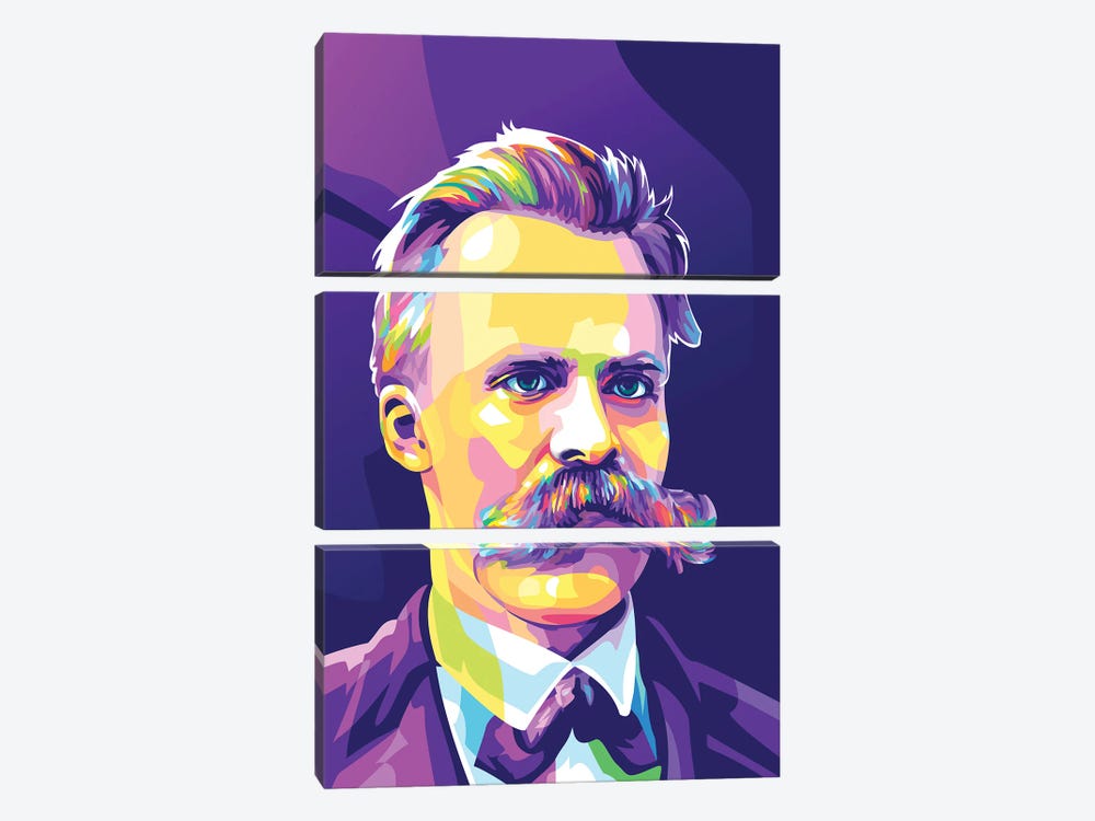 Friedrich Nietzsche by Dayat Banggai 3-piece Canvas Art Print