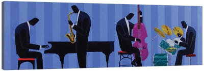 Royal Blues Quartet Canvas Art Print - Drums Art
