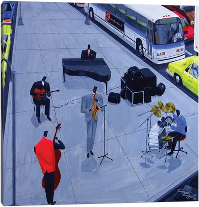 Traffic Jam Canvas Art Print - Musician Art