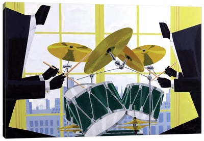 Upbeat Canvas Art Print - Drums Art