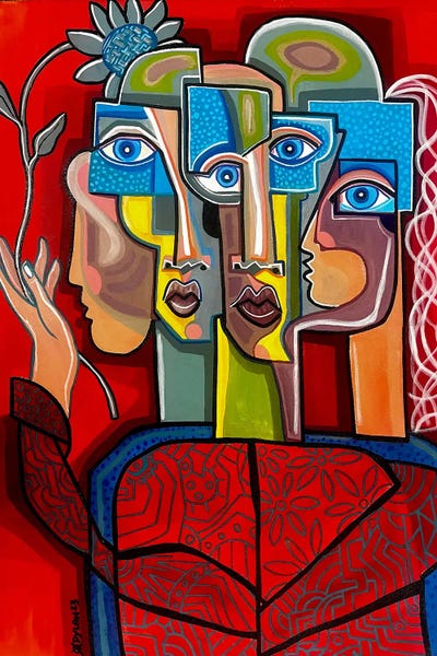 Cubist Visage: Letting Go by Dylan Gill