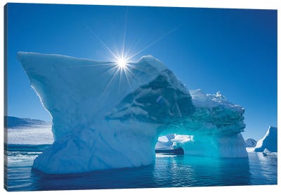 Ice Rays Canvas Art Print - Glacier & Iceberg Art