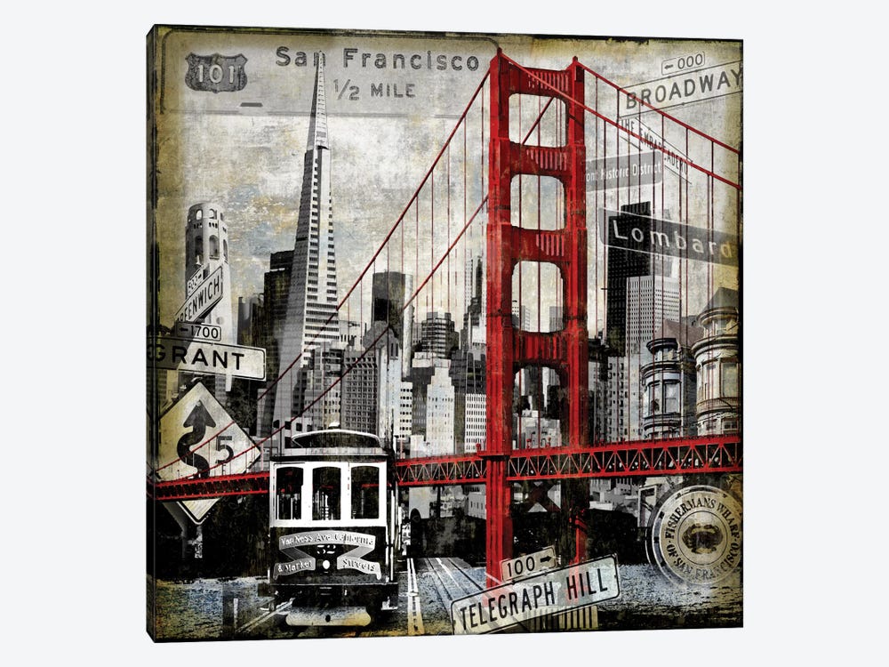 Landmarks San Francisco by Dylan Matthews 1-piece Canvas Print