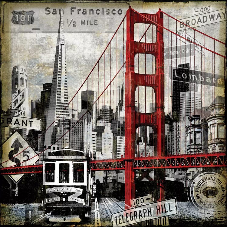 Landmarks San Francisco by Dylan Matthews wall art