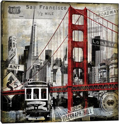 Landmarks San Francisco Canvas Art Print - Industrial Décor