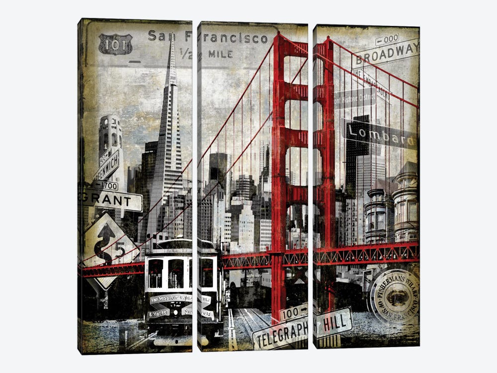 Landmarks San Francisco by Dylan Matthews 3-piece Art Print