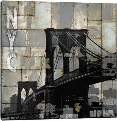 NYC Industrial I Canvas Art Print - Home Staging Living Room