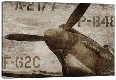 Vintage Airplane Canvas Art Print - Home Staging Living Room