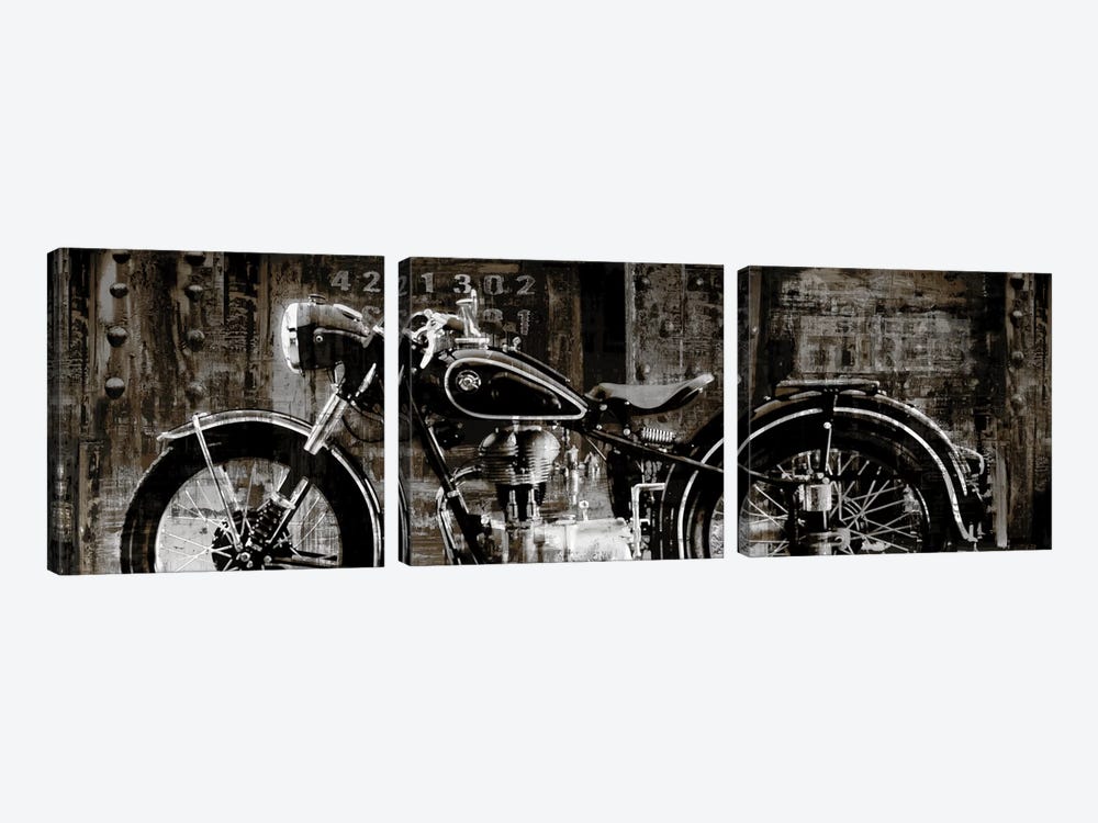 Vintage Motorcycle by Dylan Matthews 3-piece Canvas Wall Art