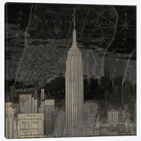 Vintage New York In Black I Canvas Print #DYM24} by Dylan Matthews Canvas Art