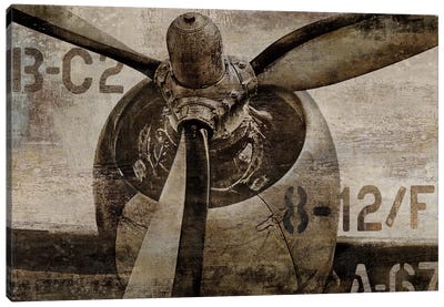Vintage Propeller Canvas Art Print - Military Aircraft Art