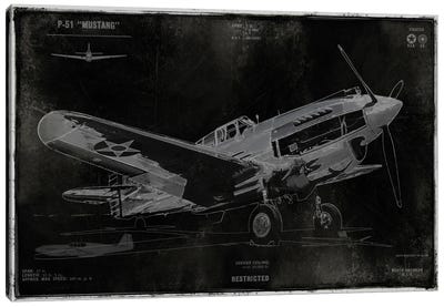 Vintage War Plane Canvas Art Print - Military Aircraft Art