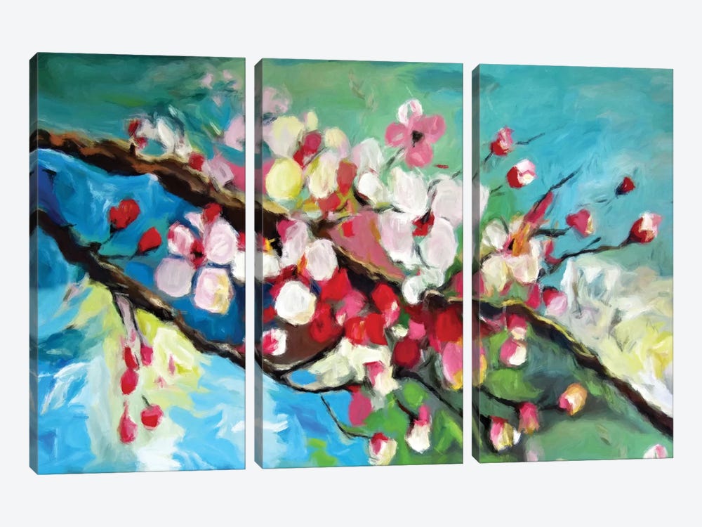 Cherry Blossom by Radiana Christova 3-piece Canvas Wall Art