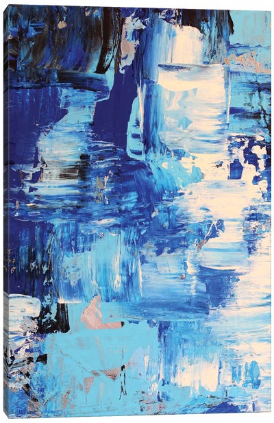 Blue Abstract I Canvas Art Print - Home Staging Living Room