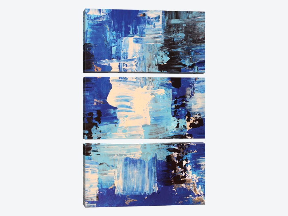 Blue Abstract II by Radiana Christova 3-piece Canvas Art Print